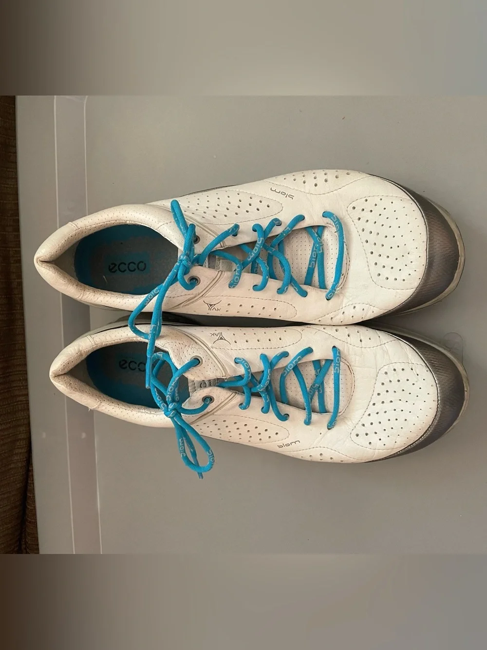ECCO Biom Fjuel Women's 41 EU 10-10.5 US Shoes White Leather Sneakers Lace Up